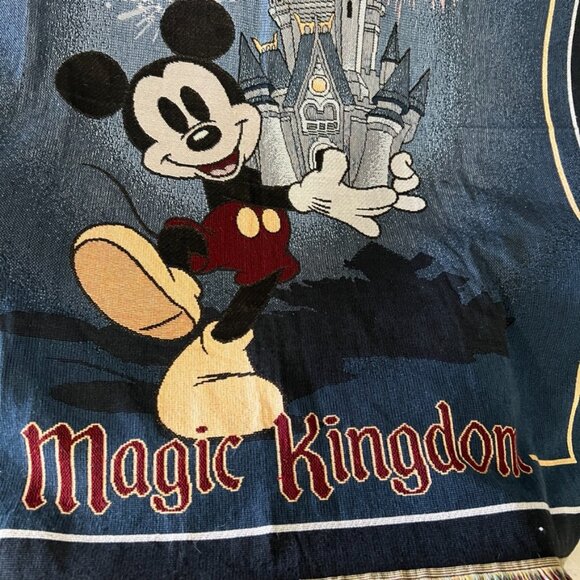 Disney Magic Kingdom Tapestry Woven Throw Blanket Mickey Castle Fireworks 46x56 - Picture 4 of 10